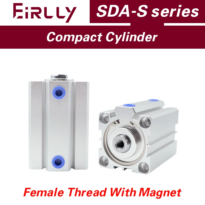 SDA -S female thread with magnet pneumatic cylinder compact double acting thin cylinder SDA12 SDA16 SDA20 SDA25/32/40/50/63/80