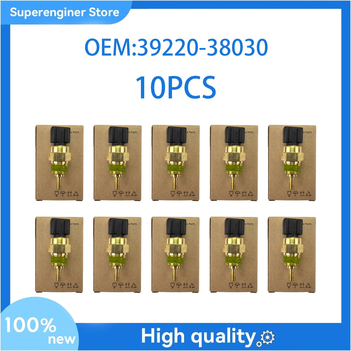

10 шт. 39220-38030 Совершенно новый датчик температуры охлаждающей жидкости двигателя 3922038030, подходит для Hyundai Kia 1995-2020 гг. 39220 38030