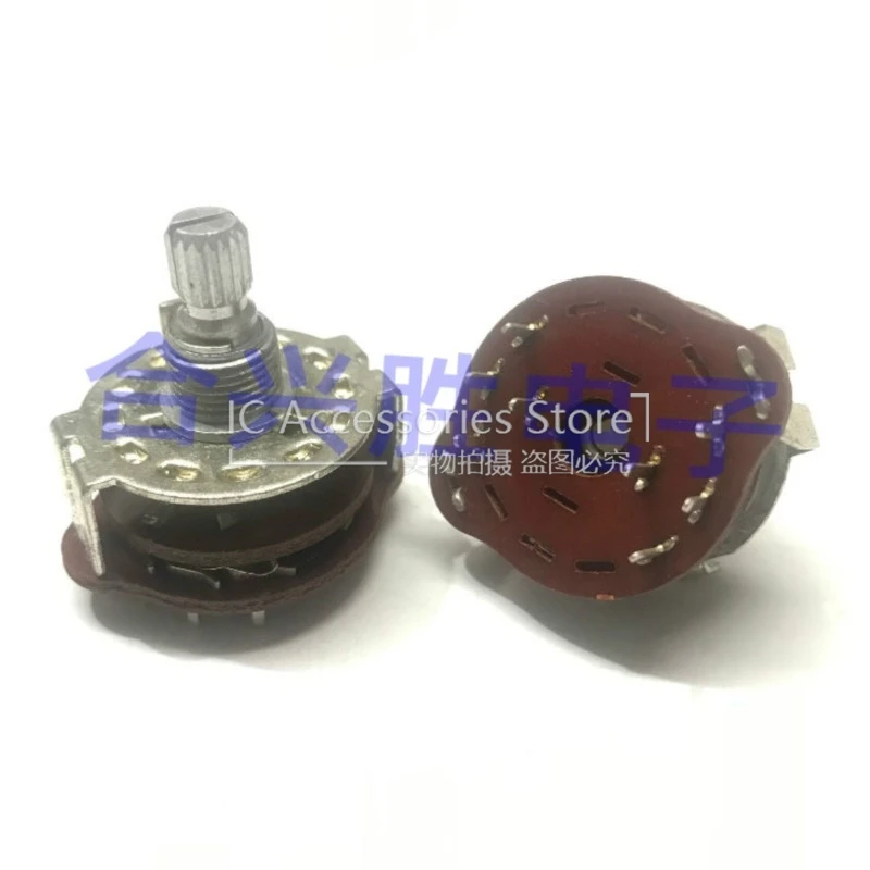 2PCS RS25 Type Rotary Band Switch 2nd Knife 3rd Gear Signal Switching Switch Flower Shaft Length 15MM Unscrew 2 Times