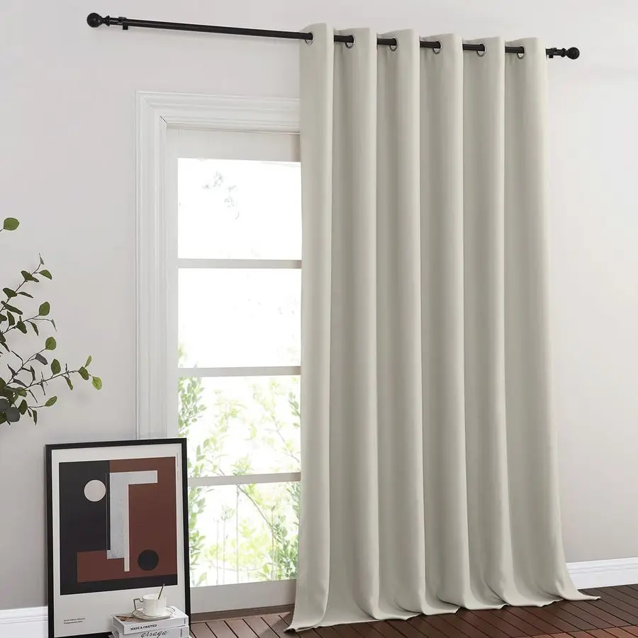 

Blackout Curtains for Sliding Glass Door Room Divider Noise Reduce Curtain Panel Portable Window Screen Sliding Partition, W100
