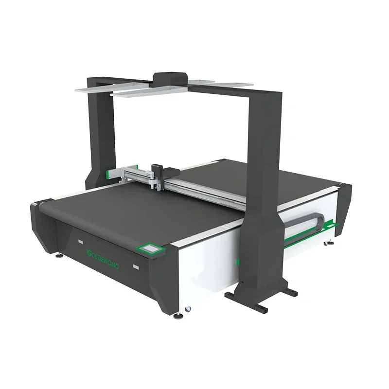 CNC oscillating knife Big Vision cutting machine for cutting real leather/genuine leather/leather recognition system