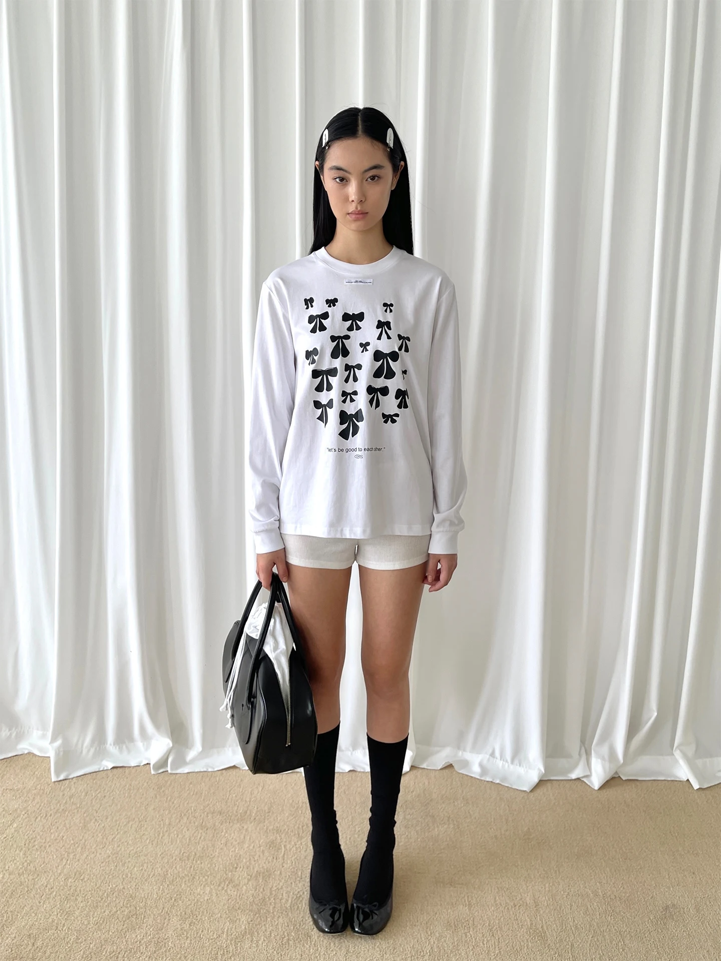 

Футболка PFF GIRL с длинными рукавами и принтом в виде узлов, с круглым вырезом, из хлопка, повседневная, свободного кроя, для ежедневной носки, женская модная одежда