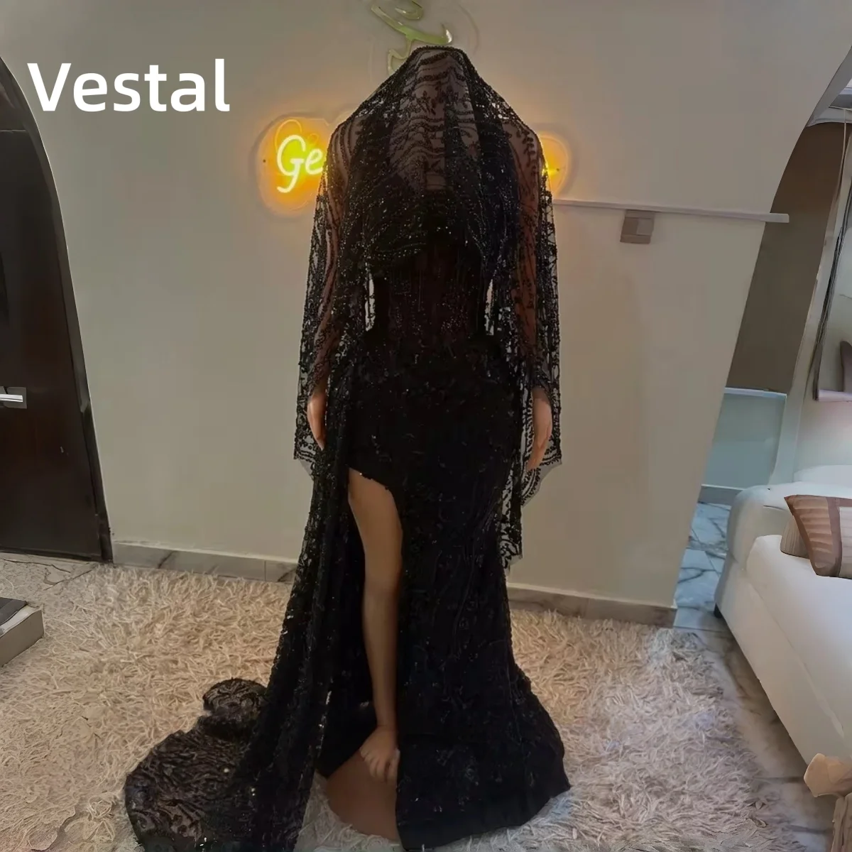 Red Diamond Veil Prom Dress 2026 Black Girls Corset High Slit Vestido De Festa Mermaid Formal Evening Party Gown Customized