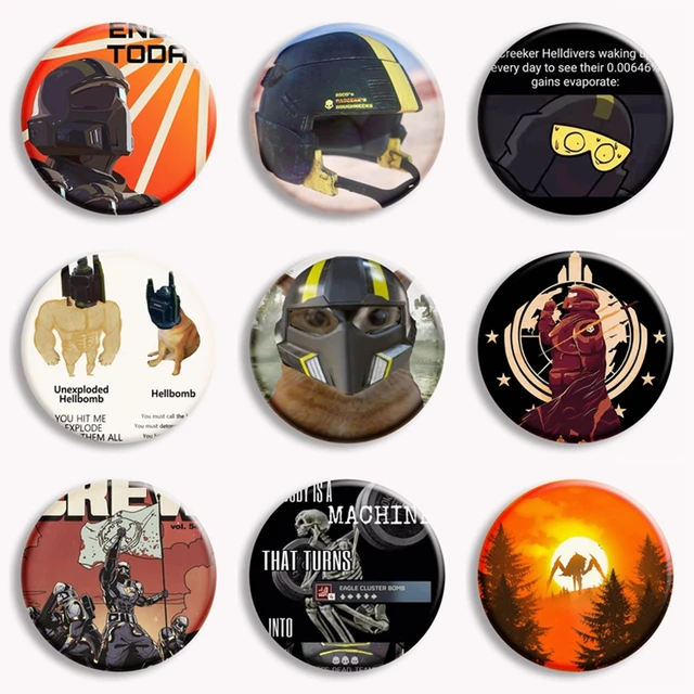 Sniper Game HELLDIVERS 2 Button Pin Creative Funny Cat HELLDIVERS