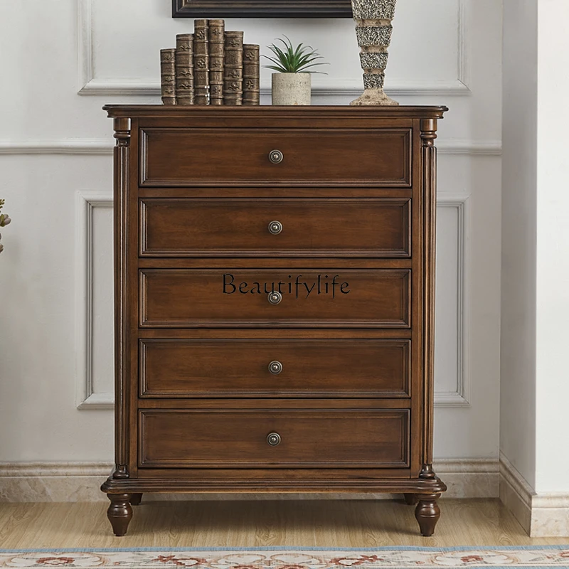 

American all solid wood storage decorative cabinet living room locker