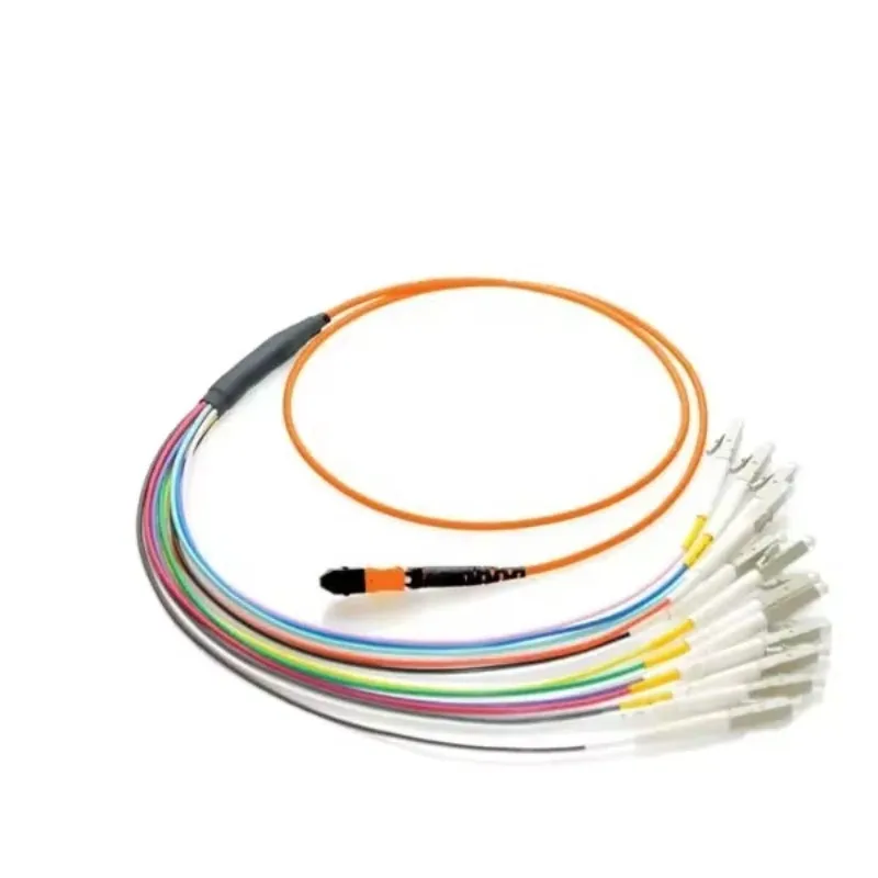 MPO MTP to LC Loose Tube Pre-Terminated Fiber Optic Patch Cord OM2 Tap Cable for Workshop