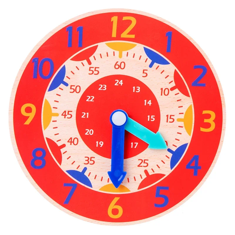 Montessori Materials Wooden Clock Kids Toys Time Learning Teaching Aids Toys for Children Life Skills Training Games Kids Toys