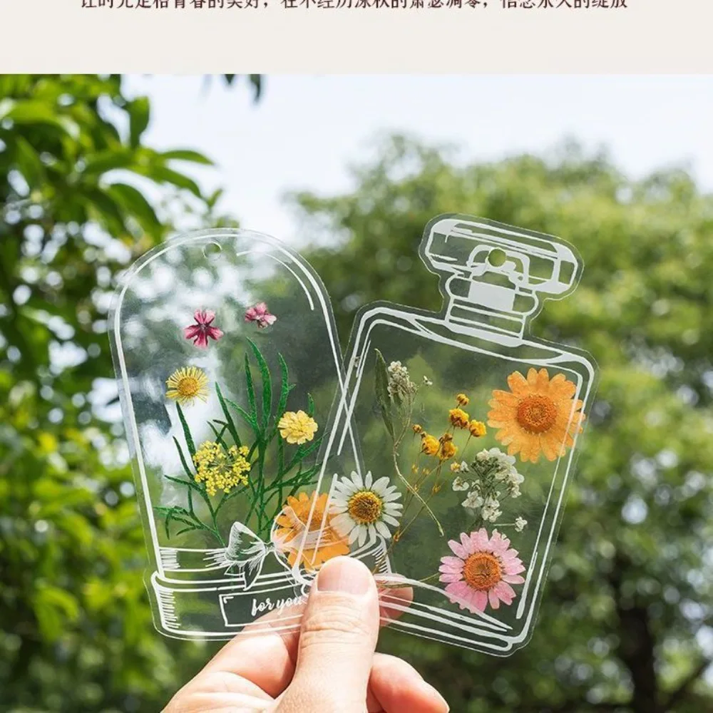 Plastic Pressed Flower Bookmark Transparent Book Clip Handmade Herbarium Bookmarks DIY Crafts Bookmark Office School Supplies