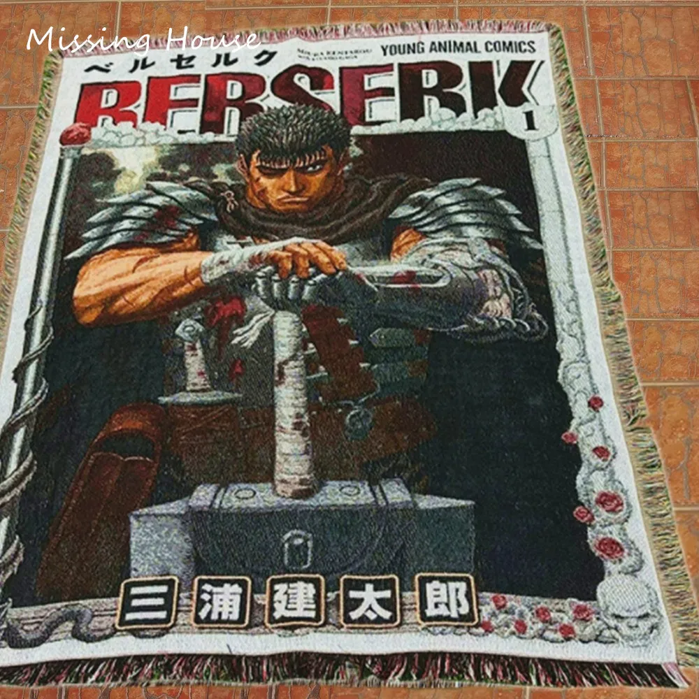 Anime JuJu Handmade Throw Cotton Woven Blanket Tapestry Bedspread Beach Sofa Cover Mat Rug Tassel