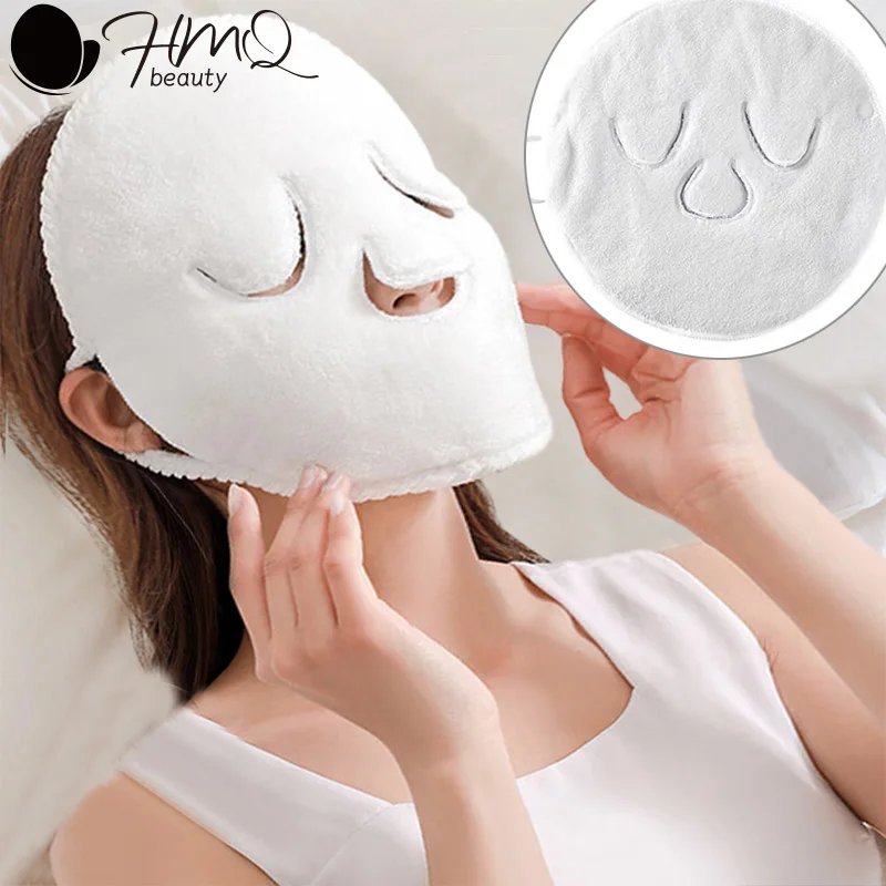 ผ้าขนหนูประคบร้อนผ้าฝ้ายคุณภาพสูงแบบใช้ซ้ำได้เครื่องนึ่งผิวหน้าสีขาวหนาความงามการดูแลผิวหน้าผ้าขนหนูเครื่องมือความงาม