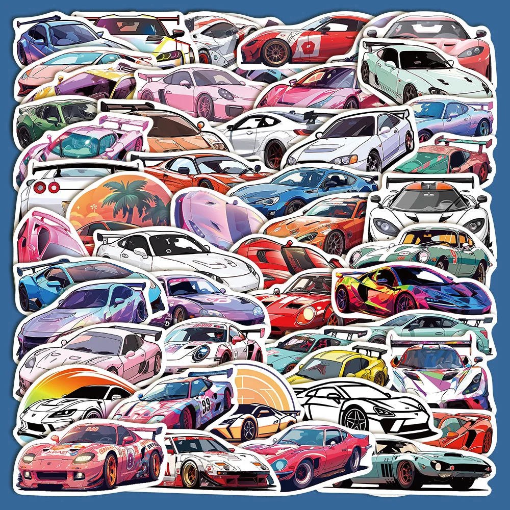 50pcs Handsome Super Car Series Graffiti Stickers Suitable for Laptop Helmets Desktop Decorations DIY Stickers Wholesale