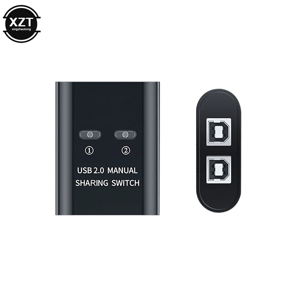 NEW USB printer splitter 2-in 1-out printer sharing device 2-port manual Kvm switching splitter hub converter 2-computer sharing