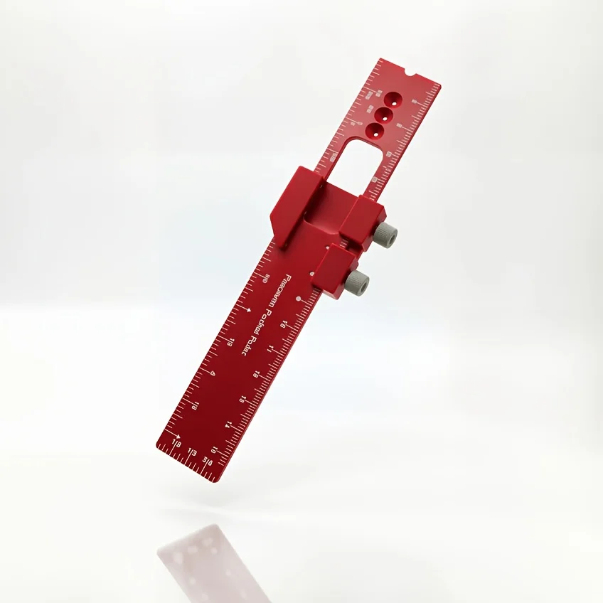 Aluminum Alloy Woodworking Pocket Ruler with Slider, Square T-shaped Ruler, T-shaped Track Reference Instrument view 4