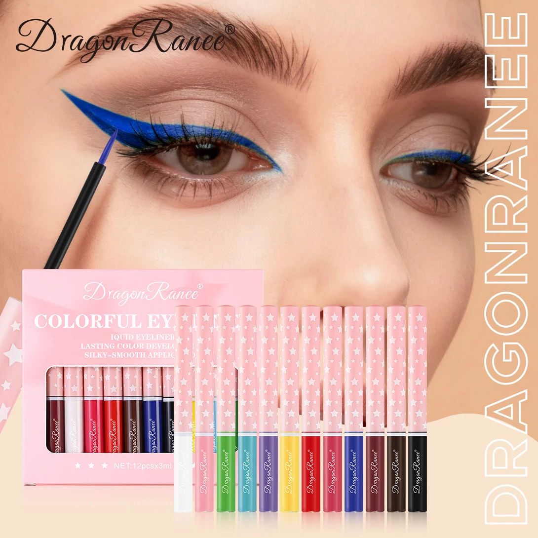12本/セット アイライナーペンセット、速乾性、滑らか、にじみにくい、超極細、長持ち、色褪せない、正確な輪郭形成、ホリデーパーティーアイシャドウペンセット