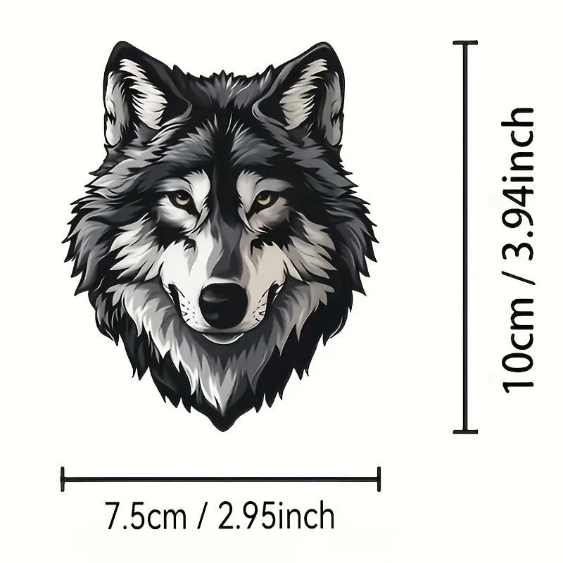 1개 트렌디 늑대 머리 스티커 - 방수 비닐 자연 포식자 그래픽 - 물병 노트북 자연 애호가 멋진 장식