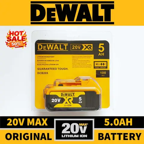 Original DEWALT 20V 5.0Ah Battery Pack DCB205 6.0Ah DCB206 Replacement for 20V MAX XR Cordless Power Tools Kit