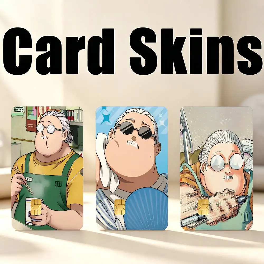 S-Sakamoto T-Taro  1Set 4Pcs Card Skin Stickers, Waterproof Decorative Film for Credit Debit Bank Bus IC Cards