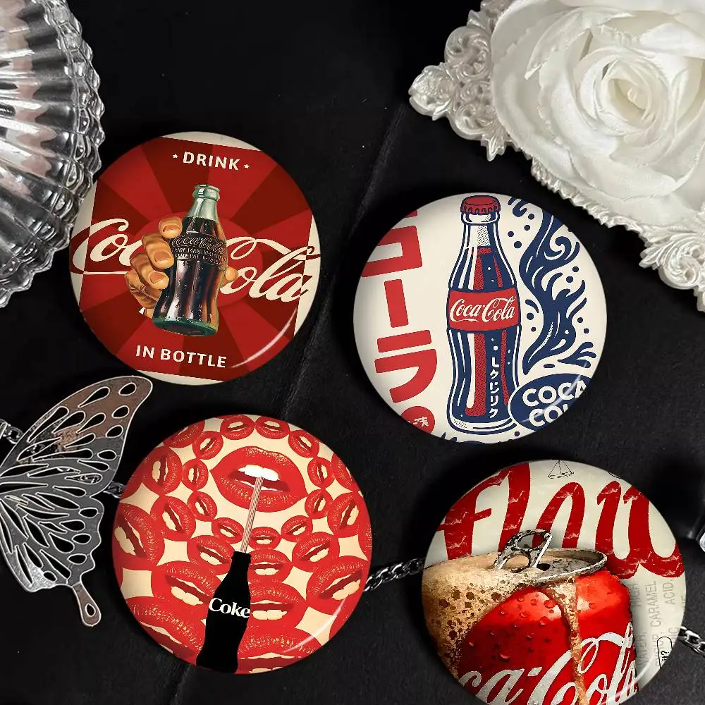 Coca -cola Vintage 58mm Cute Series Pins Funny Badge Interesting Cartoon Animals Brooches Backpack Clothes Gift Accessory