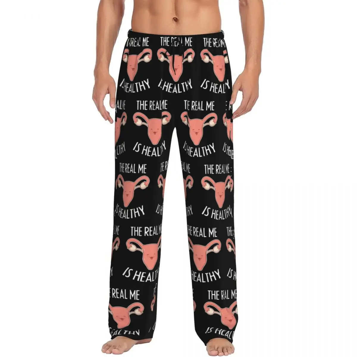 Custom Cervix Is Healthy Uterus Obstetrician Doctor Obgyn Pajama Pants Men Sleepwear Sleep Lounge Bottoms with Pockets