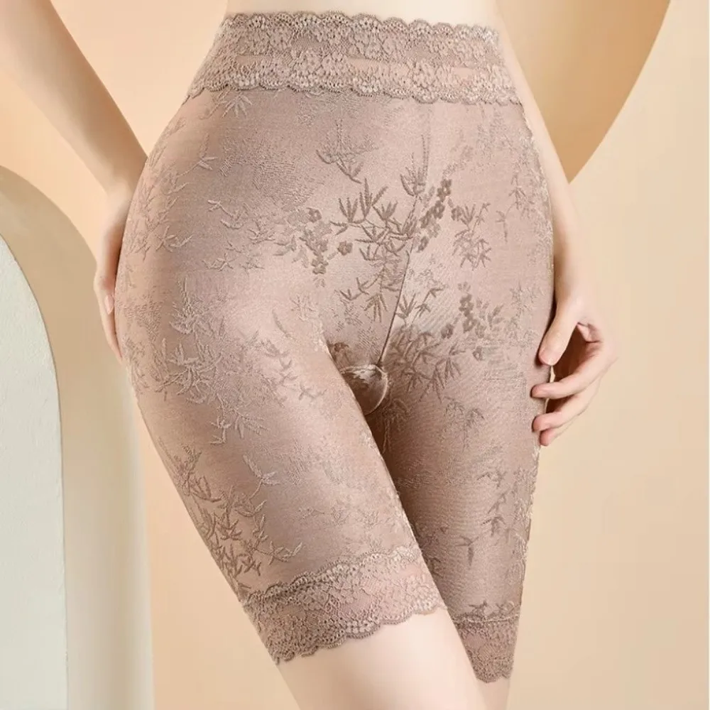 High Waist Safety Shorts Seamless Anti-Roll-Down Slip Shorts Lace Layering Anti-Exposure Anti-Chafing Shorts Under Dress