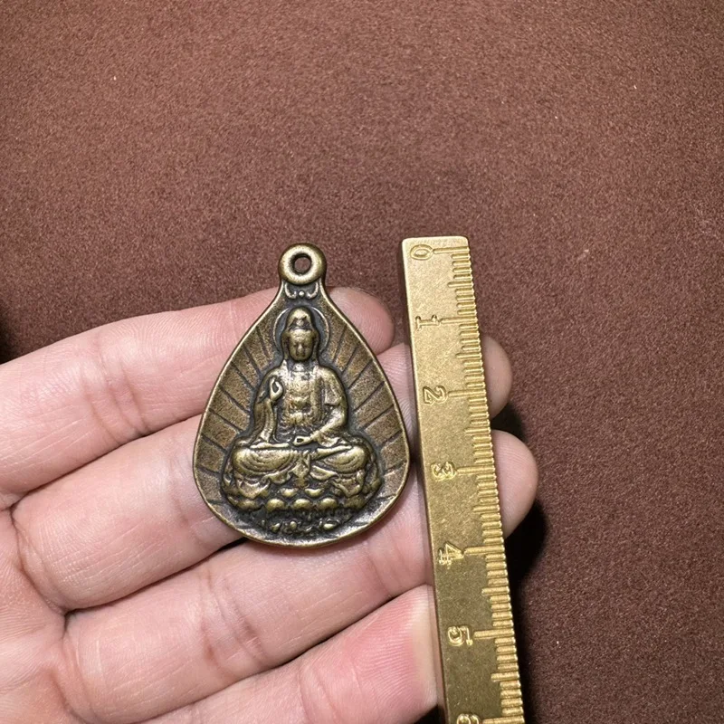 Statue Copper Plate Shakyamuni Brass Tathagata Plaque Hanging Ornament Guanyin Buddha Pendant