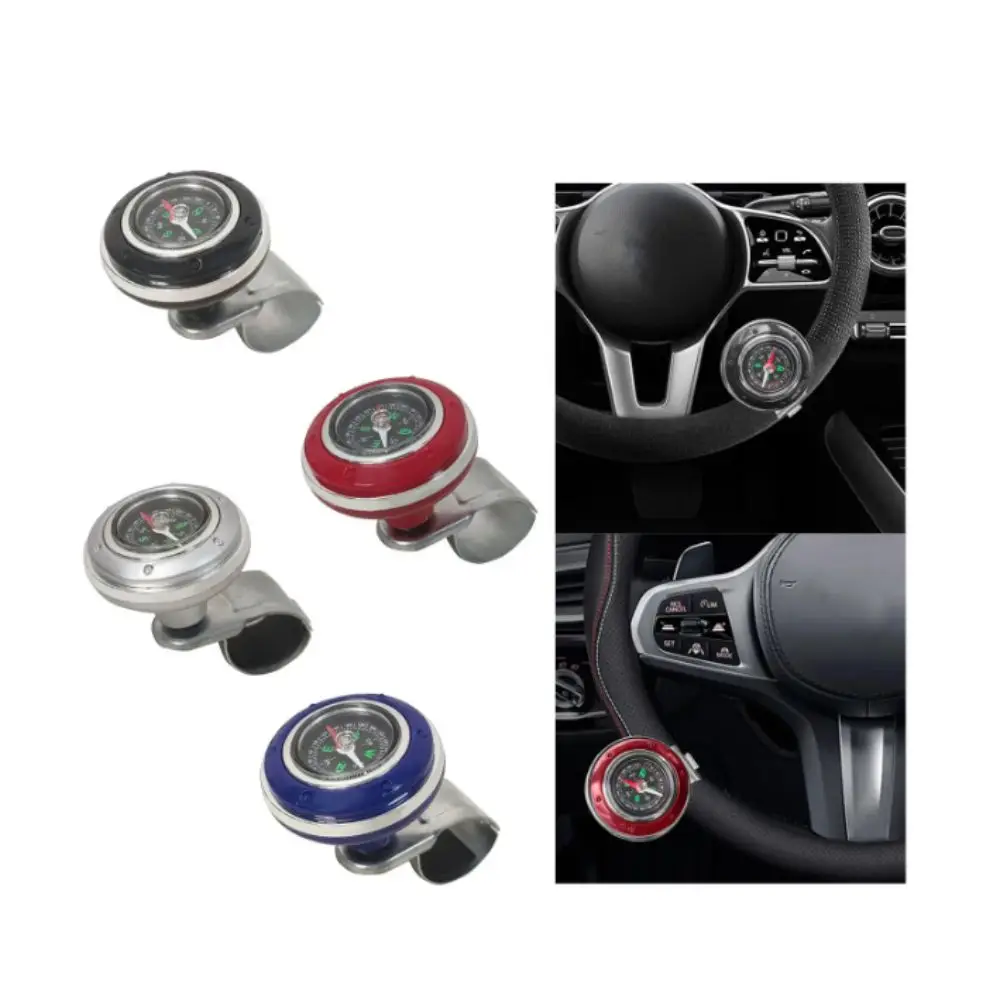 

360-degree Rotation Steering Wheel Knob ABS Material Universal Fit Spinner Knob Booster Function Compass Feature Control Compass