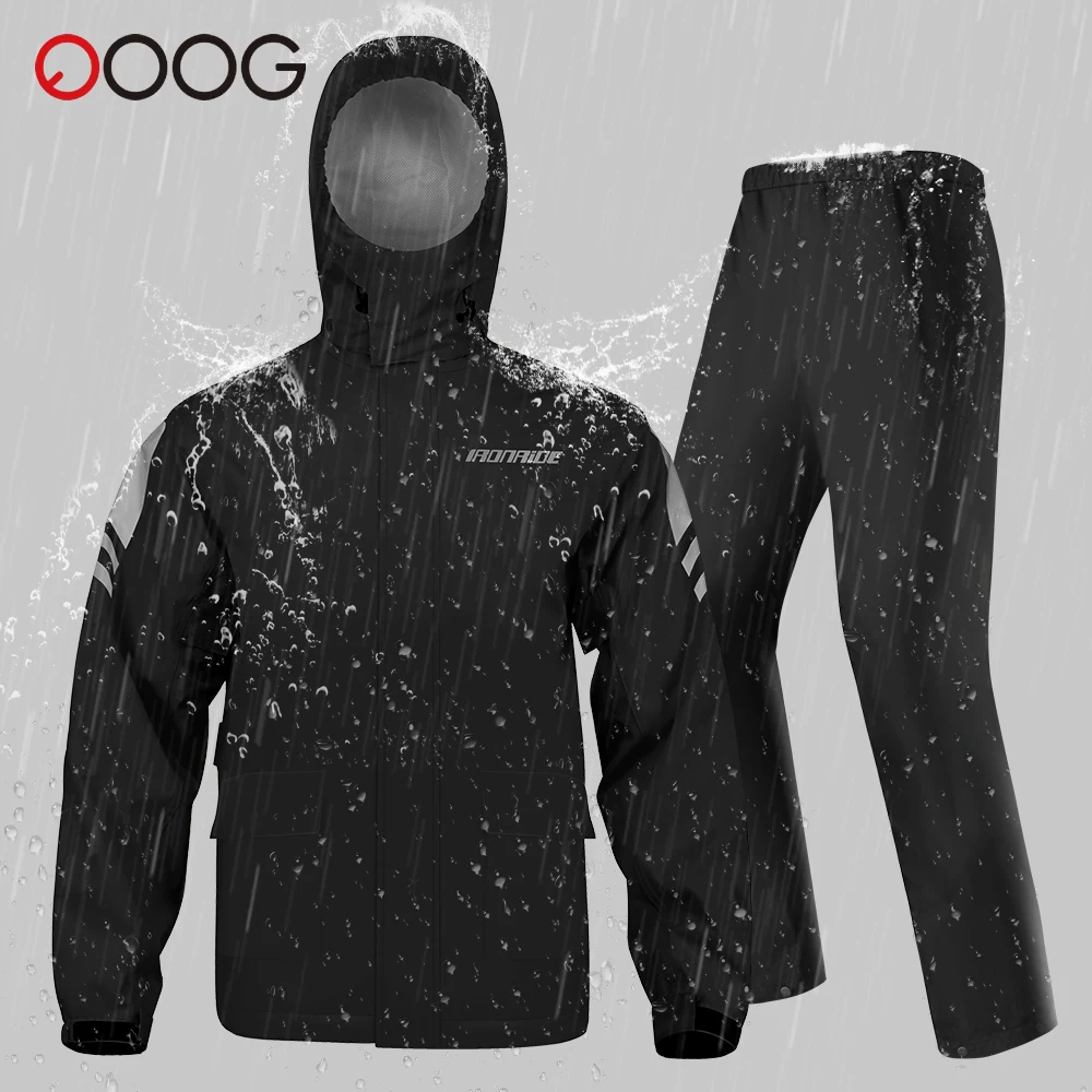 

Men's Motorcycle Raincoat Lightweight Outdoor Riding Full Body Split Raincoat Reflective Waterproof Motorbike Raincoat M-3XL