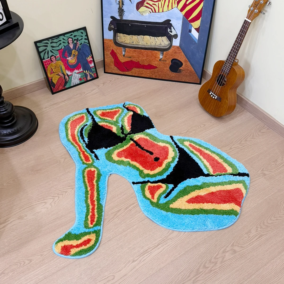 AGILESTAR Thermal Vision Woman Rug, Y2K Tufted Carpet, Soft Non Slip Floor Mat for Art Lovers Bedroom Studio Aesthetic Decor