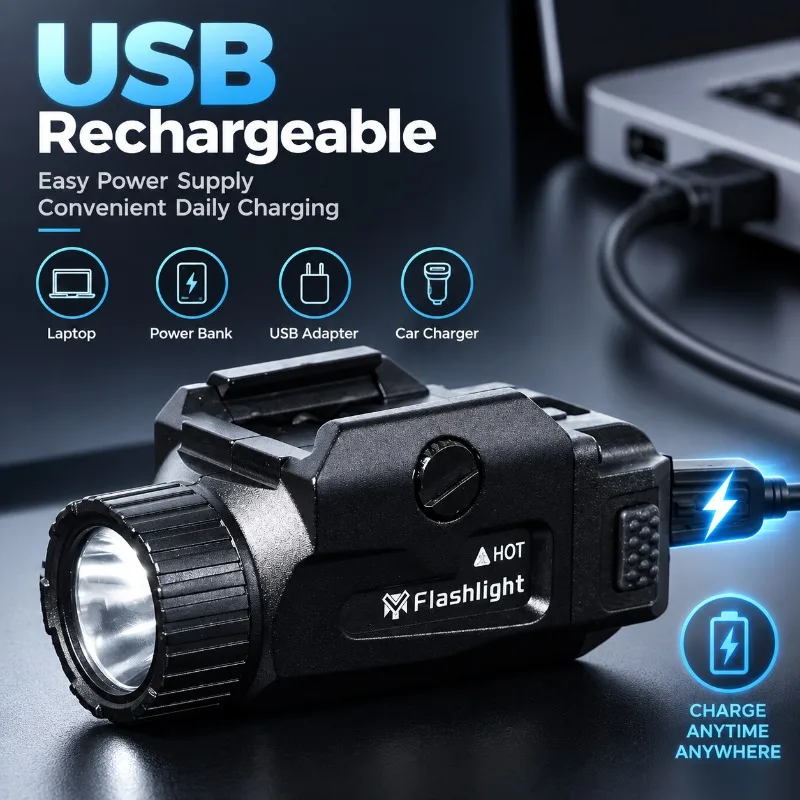 High Lumen Model Flashlight USB Charging Design Shock Resistant Hobby Model Light Parts