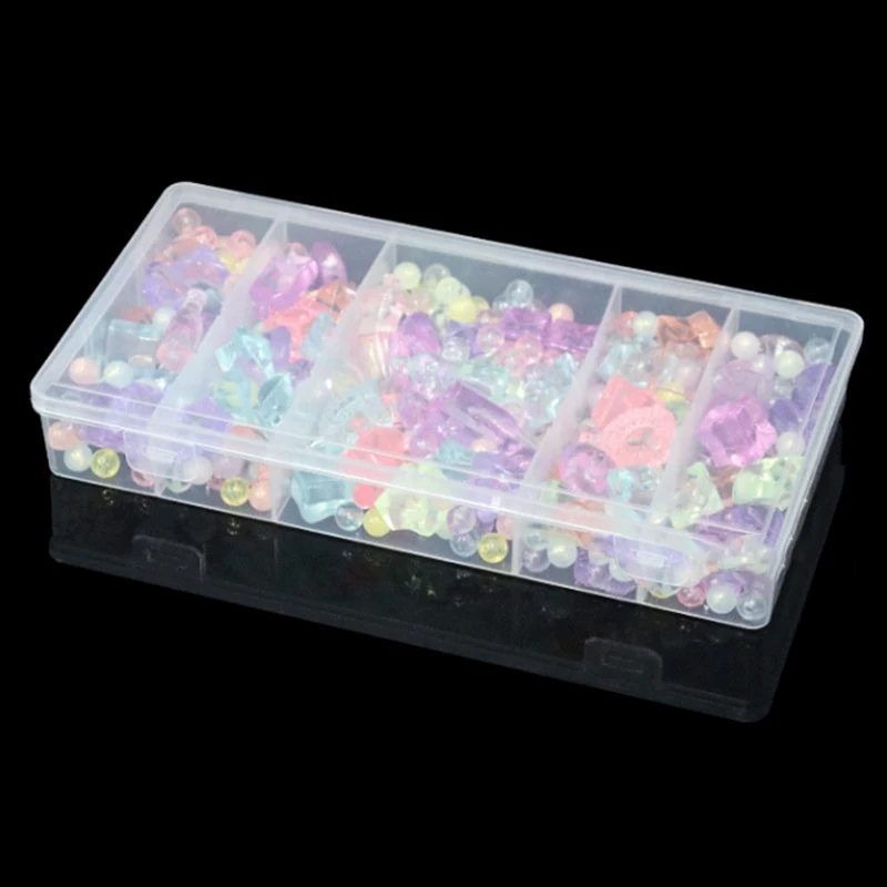 1PC 5-compartment Plastic Storage Box Practical Toolbox Transparent PP Box Jewelry Box Display And Storage Container