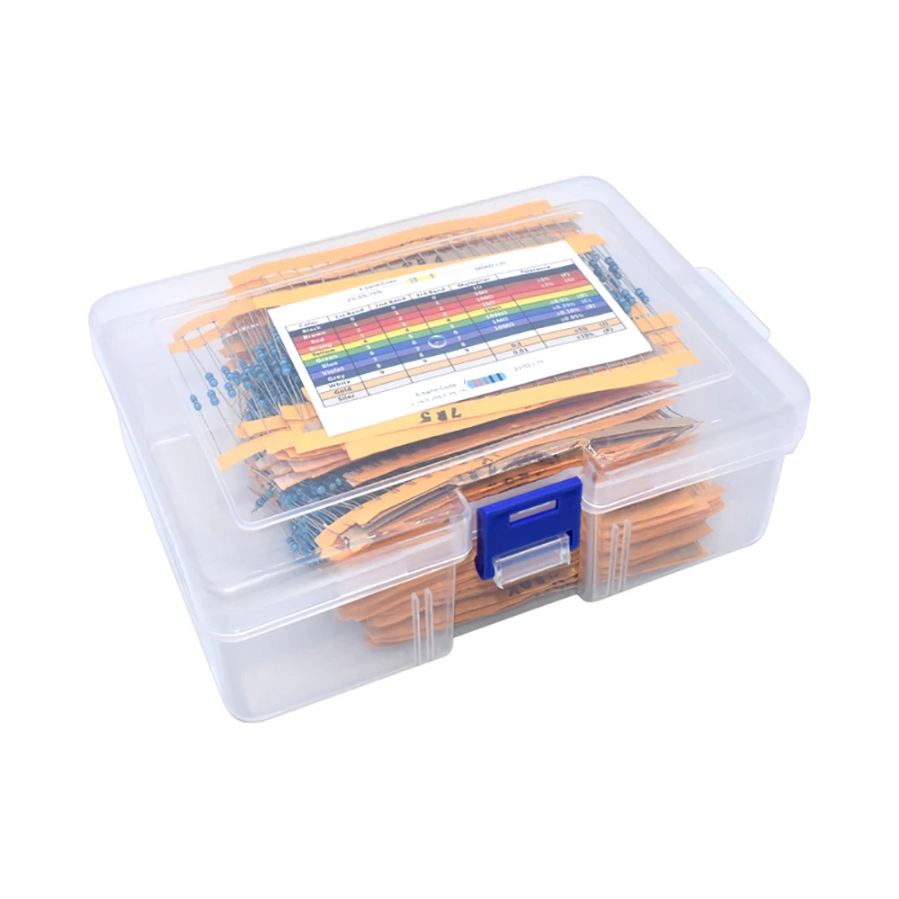 1ohm-3M ohm Metal Film Resistor set 1/4W 1% electronic resistors assortment kit 130 Values*20pcs resistance pack DIY lovers