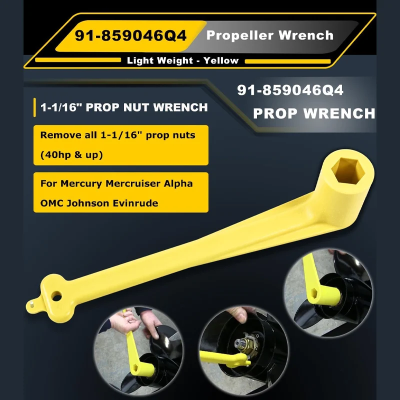 

Polymer Propeller Wrench 1-1/16" Nut Wrench For Mercury/Mercruiser/Alpha Replaces 91-859046Q4 Light Weight, Rustproof Plastic