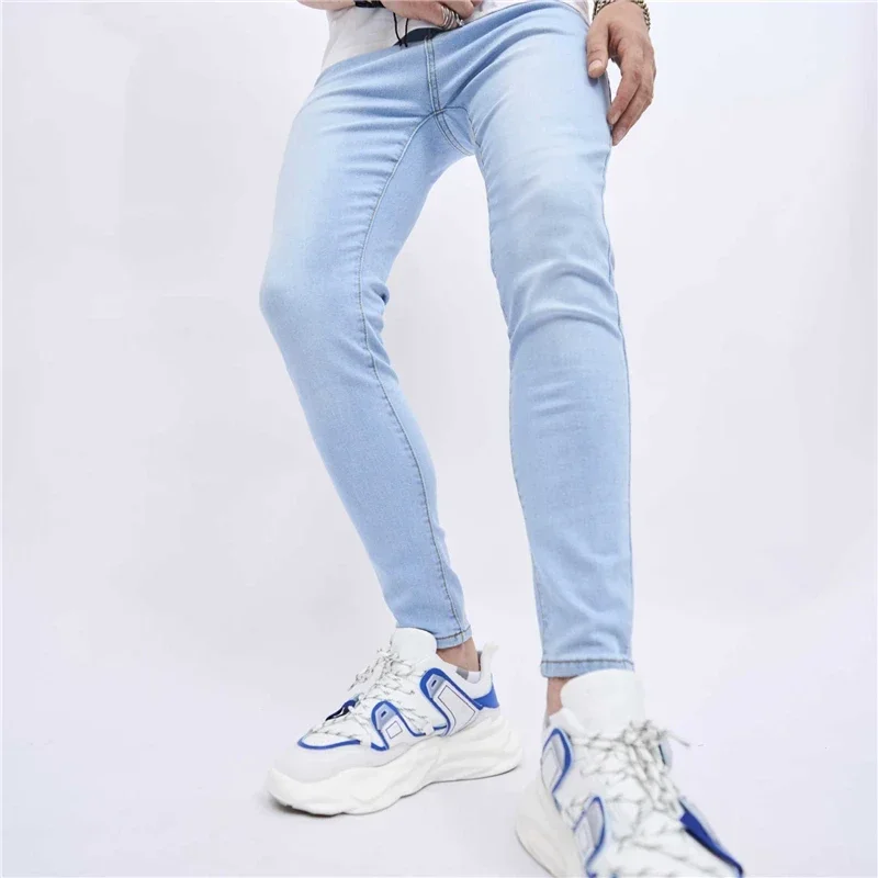 2026 Men Classic Advanced Pencil Jeans Homme Man Soft Stretch Black Biker Masculino Denim Slim Fit Casual Trousers Solid Pant