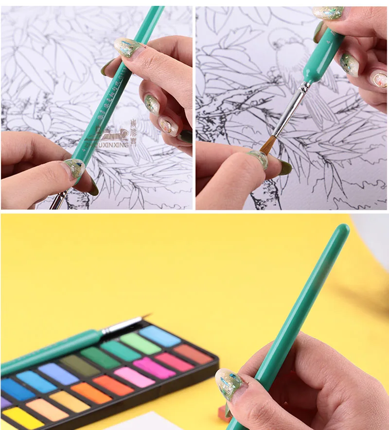 Pincéis de pintura artística com cabo miniatura de 4/5/10 peças, pincel de pelo de doninha para guache, aquarela e tinta a óleo, para artistas que pintam à mão.