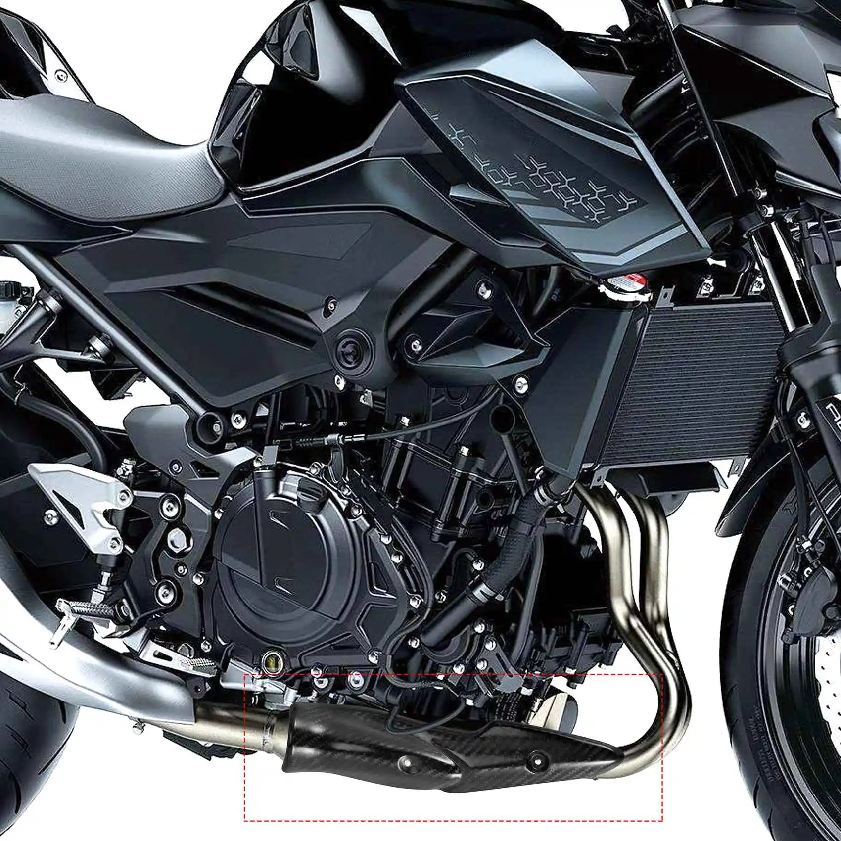 Sistema De Escape De Motocicleta Meio Link Tubo, escudo térmico De Fibra De Carbono, guarda de capa, escudo anti-escaldante, Kawasaki Z900 2017-2019