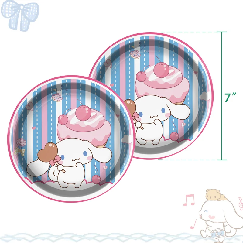 Cinnamoroll Birthday Decorations Cartoon Balloon Disposable Party Tableware Tablecloth Plates Cups Banner Gift