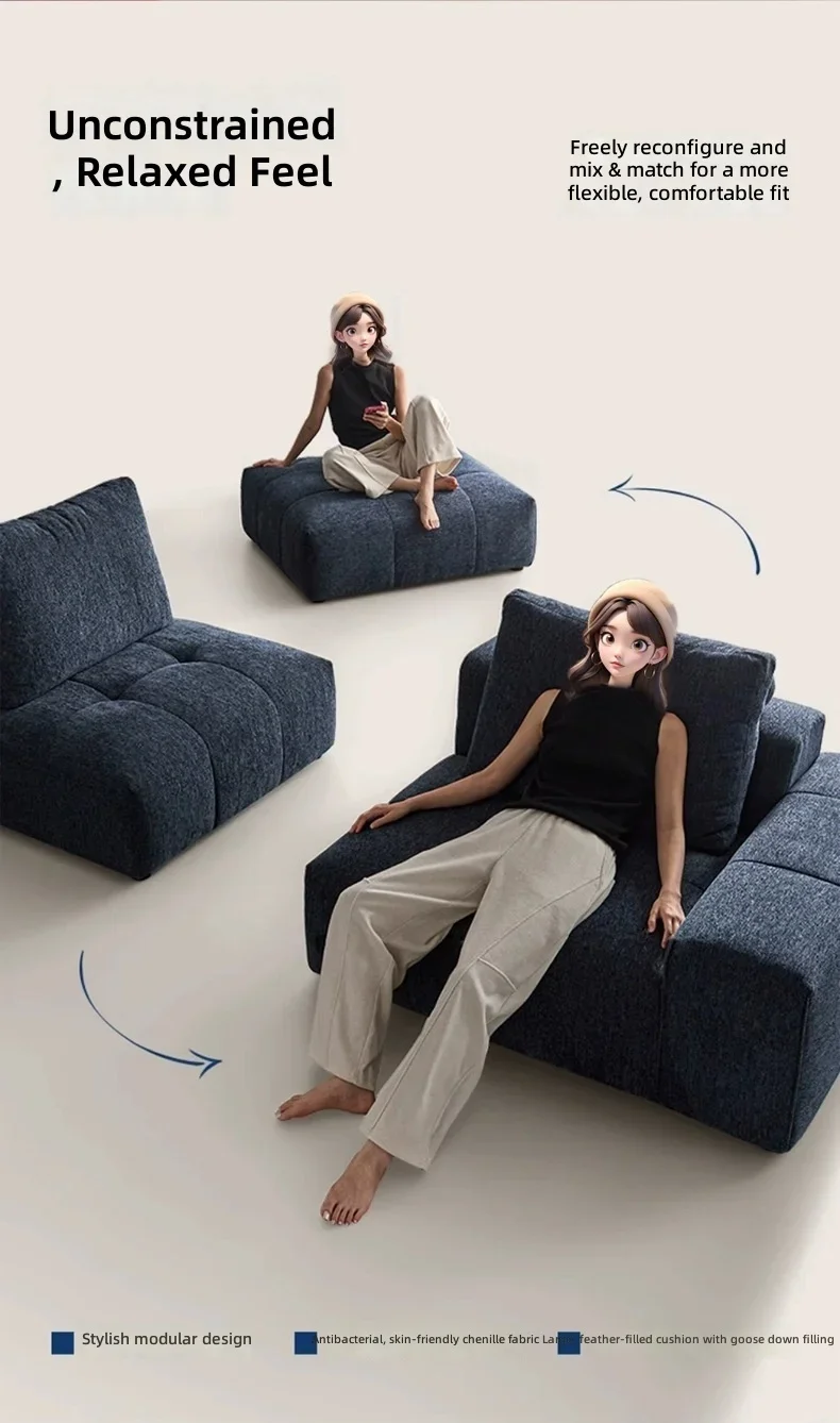 #Vacuum-Compressed All-in-One Sofa, Removable Washable Memory Foam Cushion, Modern Compact Living Room Sofa, Compression Sofa