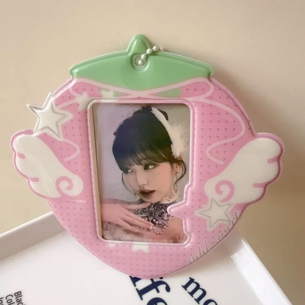 Cute INS Korean Card Holder Bag Decoration With Keychain Idol Photo Card Display Holder Photocards Sleeve Idol Collection