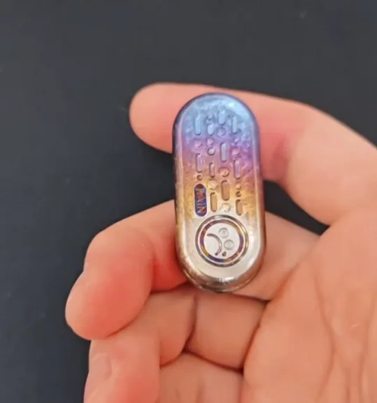 Used EDC Metal Toys Timascus Rain Ice Crystal Titanium Stress Relief Toy Pocket Toy Fidget Slider Decompression Toy