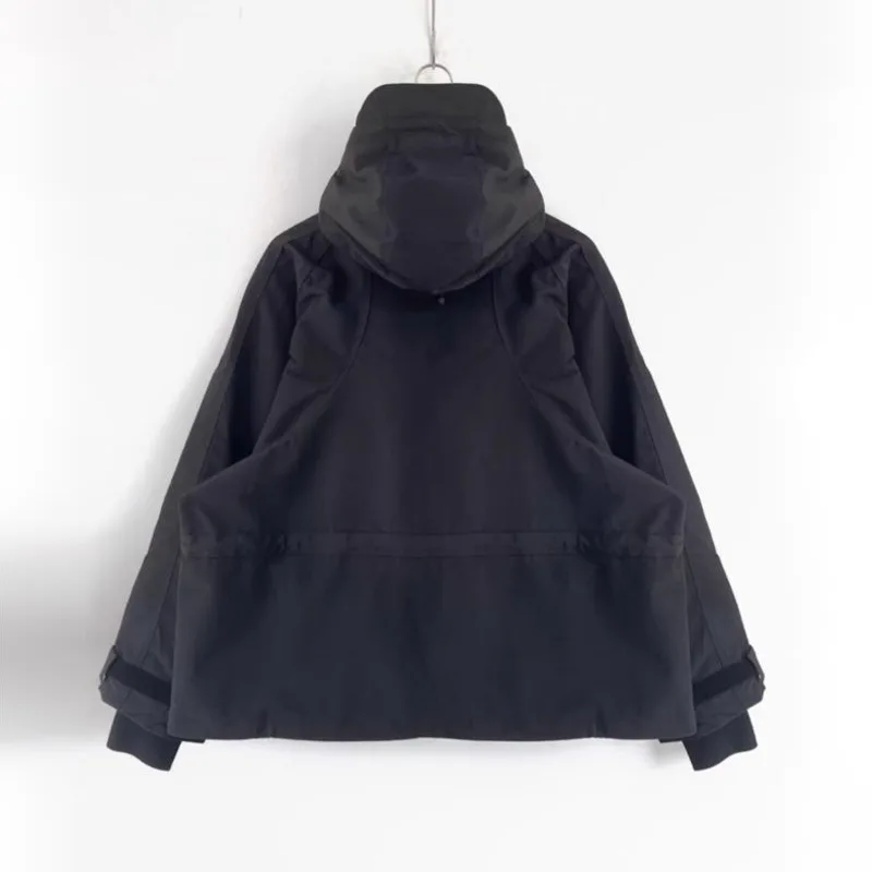 HKSH Spring New Men Tide Dark Punk Hooded Jacket Black Warrior High Street Functional Strap Loose Fit Casual Windbreaker HK22523