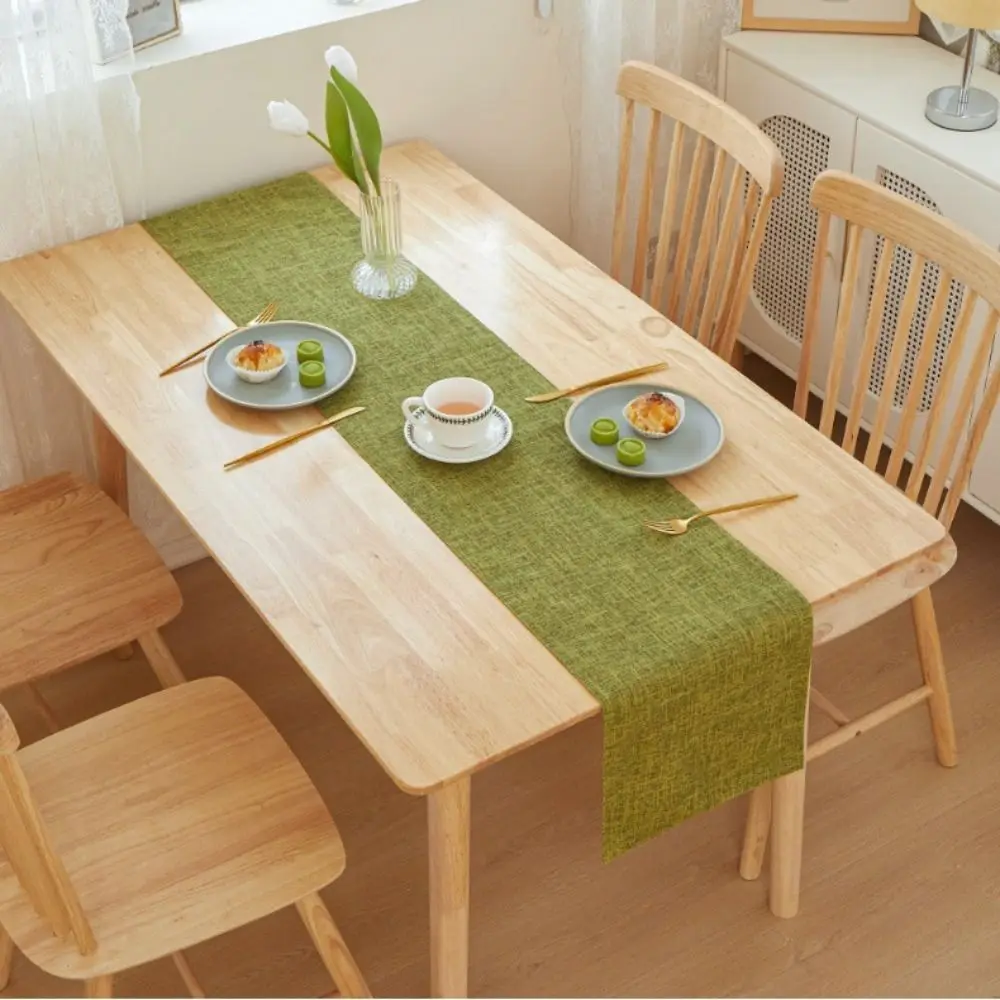 

Multi Size Linen Table Runner Solid color Thicker Table Cover Rectangular 160CM Tablecloth Table Decoration
