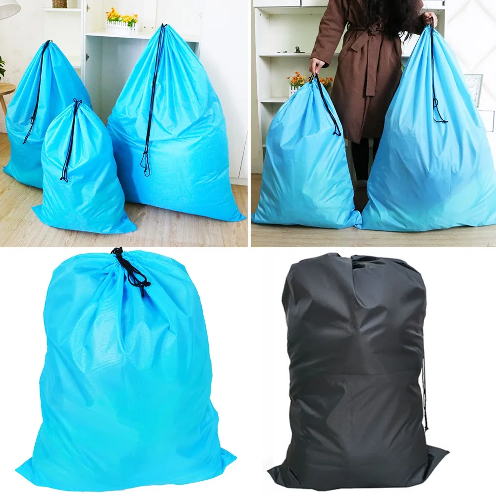 Bolsa de ropa sucia Extra grande, saco de servicio pesado con cordón, estilo comercial, negro, azul, almacenamiento de juguetes de edredón