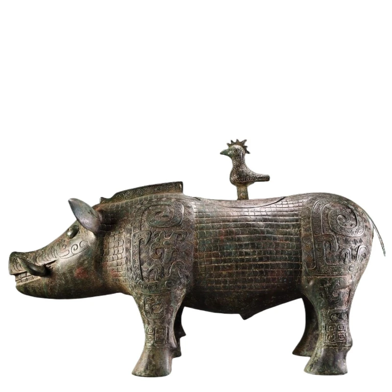 Treasures Old Collection Pig Zun Bronze Wine Ware Exquisite Craftsmanship Antique Style Exquisite