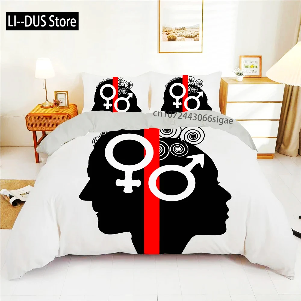 Couples Modern Duvet Cover Queen 220x240 260x240 Crown Bedding Set Black White Bed Cover For Double Bed 2 Sp Adult Bedroom Set