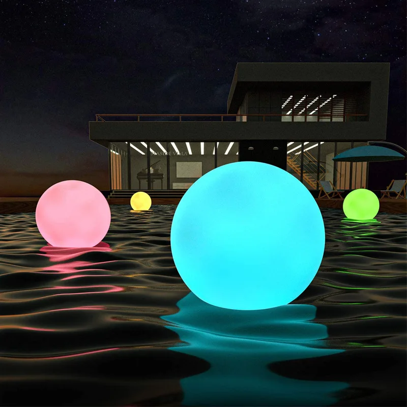 Luz de bola de agua flotante Solar RGB, lámpara de ambiente para jardín, hogar, piscina, baño, luces decorativas