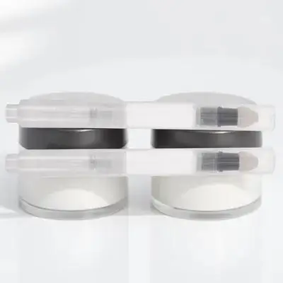 

2pcs Makeup Press-Type Pen Refillable Blush Dispensing Bottle Portable Loose Powder Applicator For Travel Multi-Functional