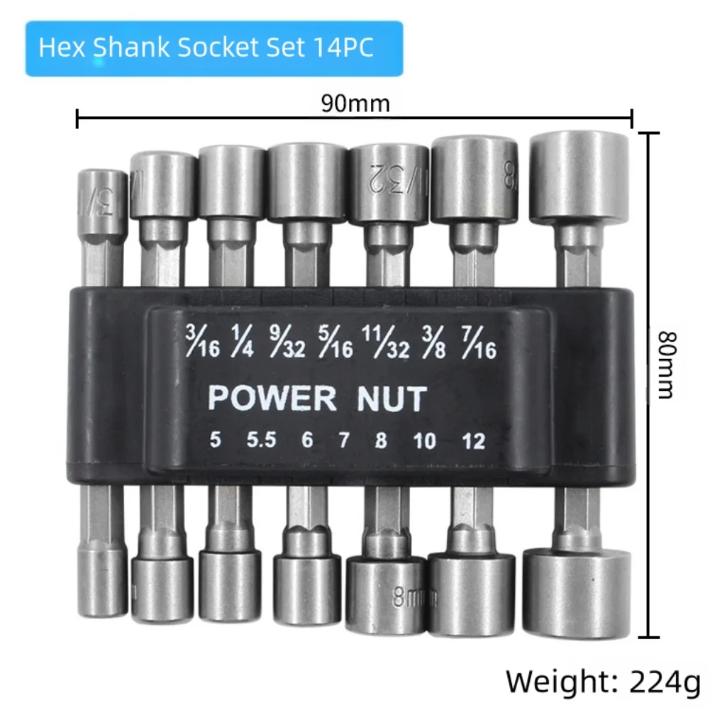 23 قطعة 5-12 مللي متر تنوعا كم أداة الصلب صواميل الطاقة سائق مثقاب الخشب للإصلاحات لتقوم بها بنفسك والاستخدام المهني