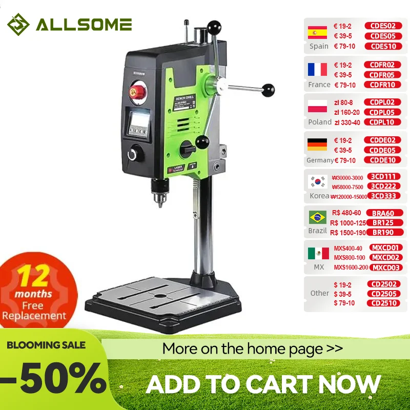 ALLSOME 6-Geschwindigkeit  Tischbohrmaschine bohrmaschine Maschine