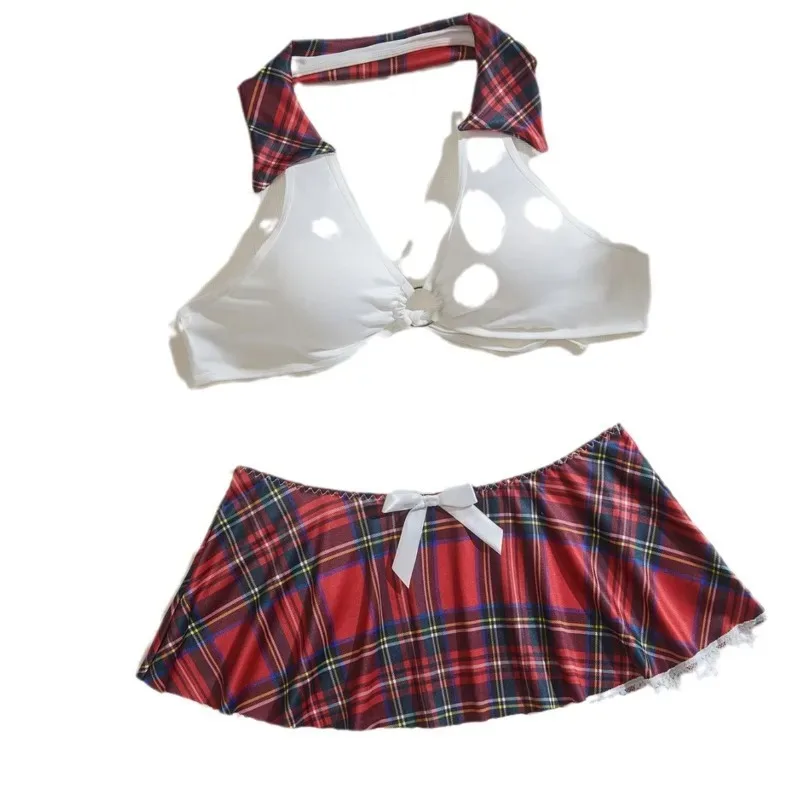 

Cute School Style Cosplay Uniform Mini Skirt Set