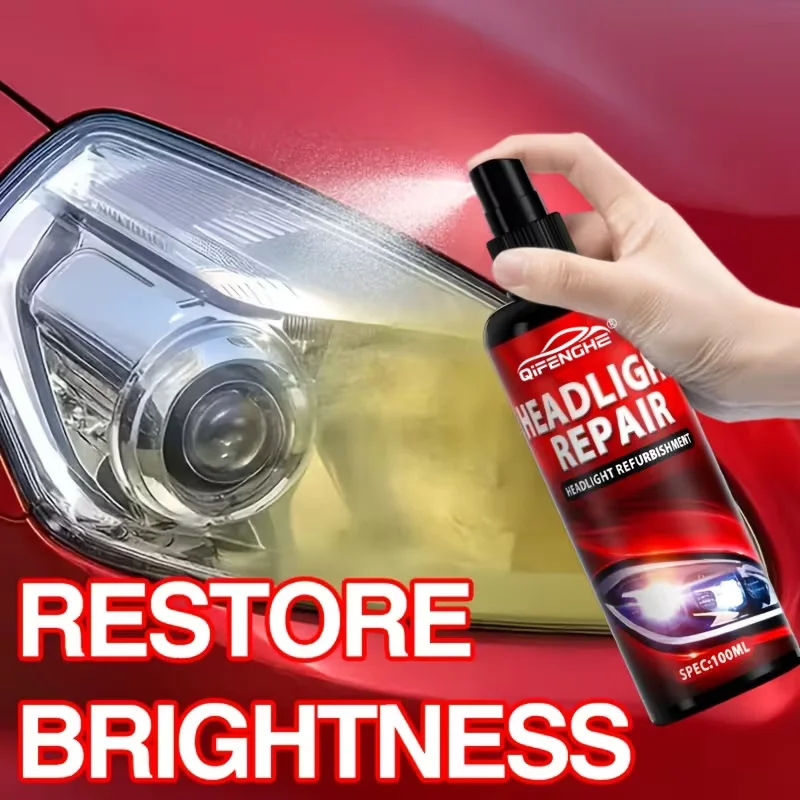 100ml Headlight Restoration Spray - Repair Yellowed, Faded & Cloudy Lenses